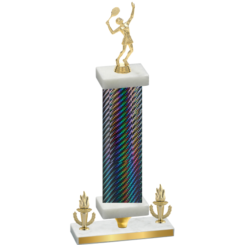 Premium Single Black Carbon Fiber Victory Tennis Trophy