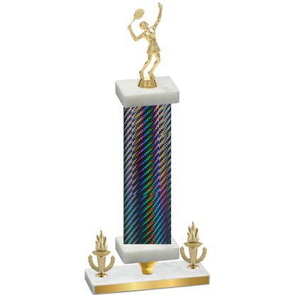 Premium Single Black Carbon Fiber Victory Tennis Trophy