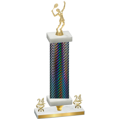 Premium Single Black Carbon Fiber Year Tennis Trophy