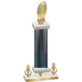 Premium Single Black Carbon Fiber Victory Football Trophy