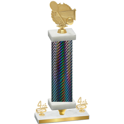 Premium Single Black Carbon Fiber Fourth Place Tennis Trophy
