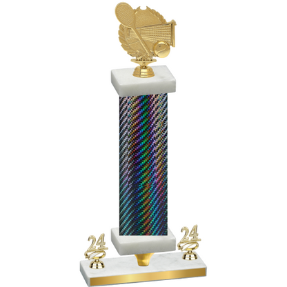 Premium Single Black Carbon Fiber Year Tennis Trophy