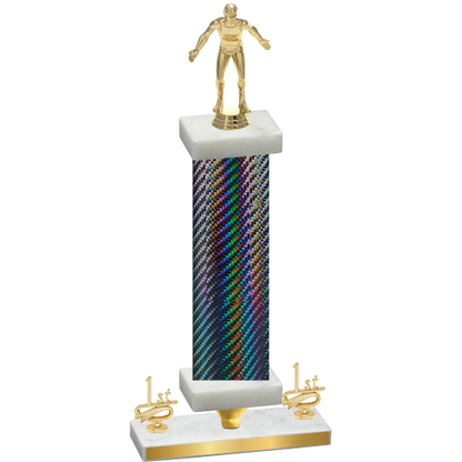 Premium Single Black Carbon Fiber First Place Wrestling Trophy