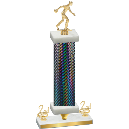 Premium Single Black Carbon Fiber Second Place Bowling Trophy