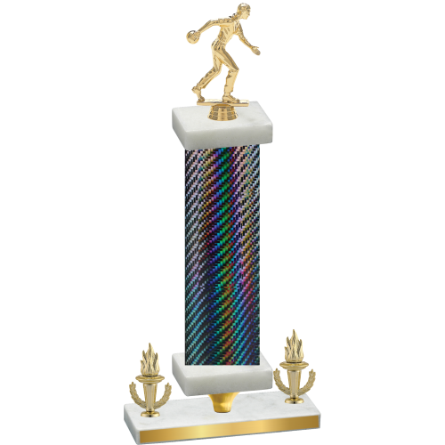 Premium Single Black Carbon Fiber Victory Bowling Trophy