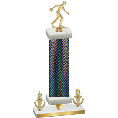 Premium Single Black Carbon Fiber Victory Bowling Trophy