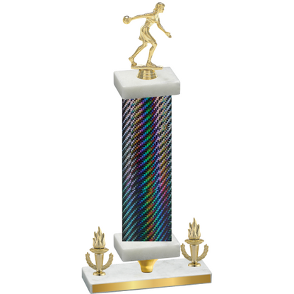 Premium Single Black Carbon Fiber Victory Bowling Trophy