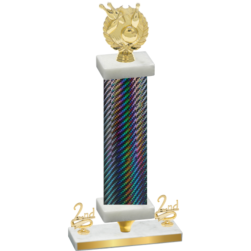 Premium Single Black Carbon Fiber Second Place Bowling Trophy