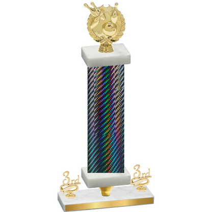 Premium Single Black Carbon Fiber Third Place Bowling Trophy