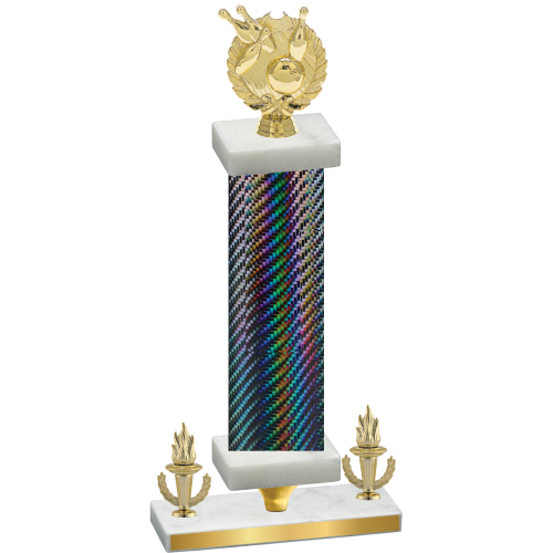 Premium Single Black Carbon Fiber Victory Bowling Trophy
