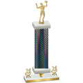 Premium Single Black Carbon Fiber Year Volleyball Trophy