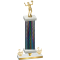 Premium Single Black Carbon Fiber Second Place Volleyball Trophy