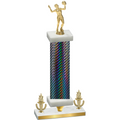 Premium Single Black Carbon Fiber Victory Volleyball Trophy