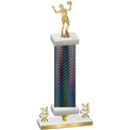 Premium Single Black Carbon Fiber Year Volleyball Trophy