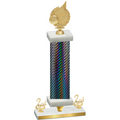 Premium Single Black Carbon Fiber Second Place Volleyball Trophy