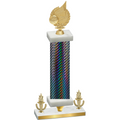 Premium Single Black Carbon Fiber Victory Volleyball Trophy
