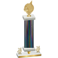 Premium Single Black Carbon Fiber Year Volleyball Trophy