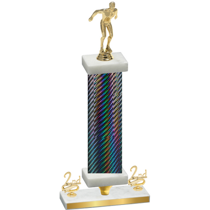 Premium Single Black Carbon Fiber Second Place Swimming Trophy