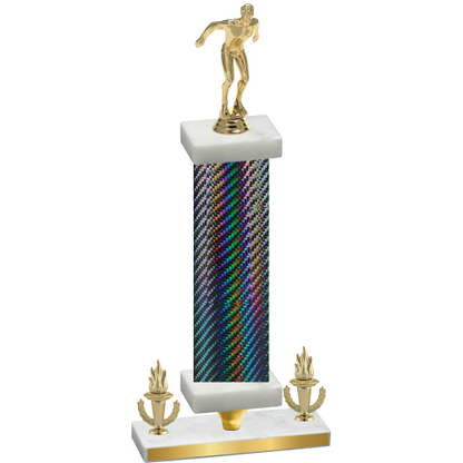 Premium Single Black Carbon Fiber Victory Swimming Trophy