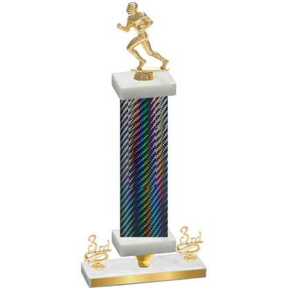 Premium Single Black Carbon Fiber Third Place Football Trophy