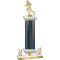 Premium Single Black Carbon Fiber Year Football Trophy