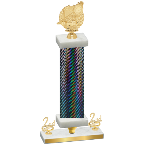 Premium Single Black Carbon Fiber Second Place Swimming Trophy