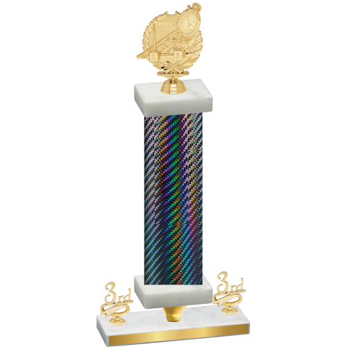Premium Single Black Carbon Fiber Third Place Swimming Trophy