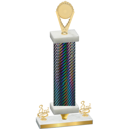 Premium Single Black Carbon Fiber Third Place Insert Trophy