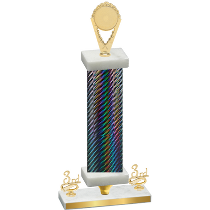 Premium Single Black Carbon Fiber Third Place Insert Trophy