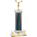 Premium Single Black Carbon Fiber Third Place Cheerleading Trophy