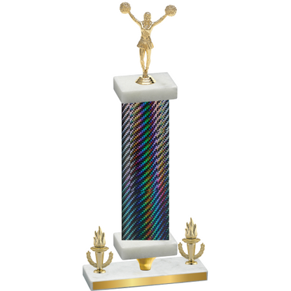 Premium Single Black Carbon Fiber Victory Cheerleading Trophy