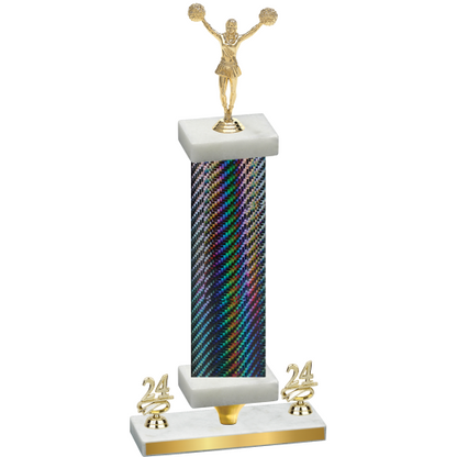 Premium Single Black Carbon Fiber Year Cheerleading Trophy