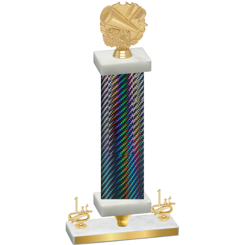 Premium Single Black Carbon Fiber First Place Cheerleading Trophy