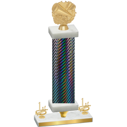 Premium Single Black Carbon Fiber First Place Cheerleading Trophy