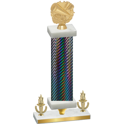 Premium Single Black Carbon Fiber Victory Cheerleading Trophy