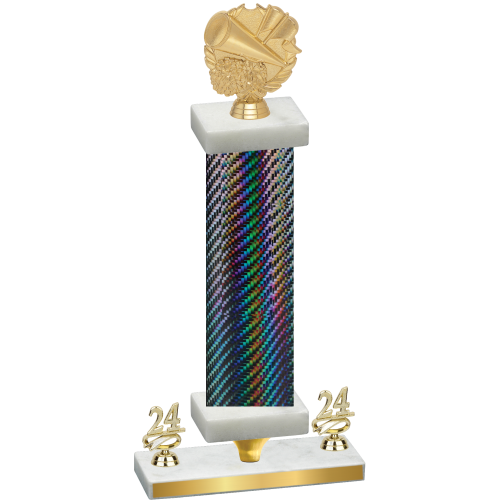 Premium Single Black Carbon Fiber Year Cheerleading Trophy