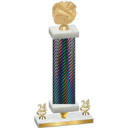 Premium Single Black Carbon Fiber Year Cheerleading Trophy