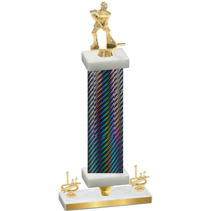 Premium Single Black Carbon Fiber First Place Hockey Trophy