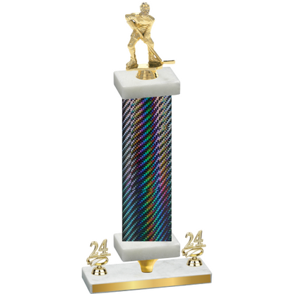 Premium Single Black Carbon Fiber Year Hockey Trophy