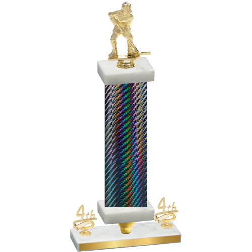 Premium Single Black Carbon Fiber Fourth Place Hockey Trophy