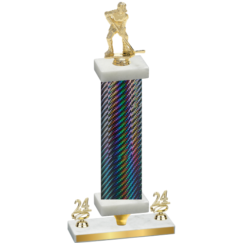 Premium Single Black Carbon Fiber Year Hockey Trophy