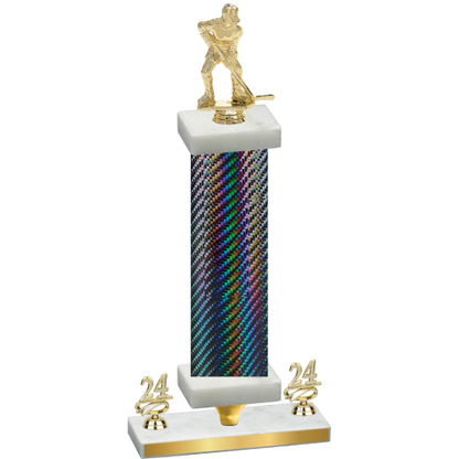 Premium Single Black Carbon Fiber Year Hockey Trophy