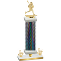 Premium Single Black Carbon Fiber Third Place Lacrosse Trophy