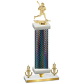 Premium Single Black Carbon Fiber Victory Lacrosse Trophy