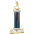 Premium Single Black Carbon Fiber First Place Lacrosse Trophy