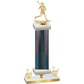 Premium Single Black Carbon Fiber Second Place Lacrosse Trophy