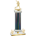 Premium Single Black Carbon Fiber Fourth Place Lacrosse Trophy