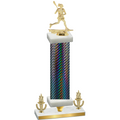 Premium Single Black Carbon Fiber Victory Lacrosse Trophy