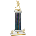 Premium Single Black Carbon Fiber Year Lacrosse Trophy
