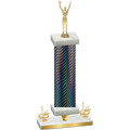 Premium Single Black Carbon Fiber First Place Victory Trophy